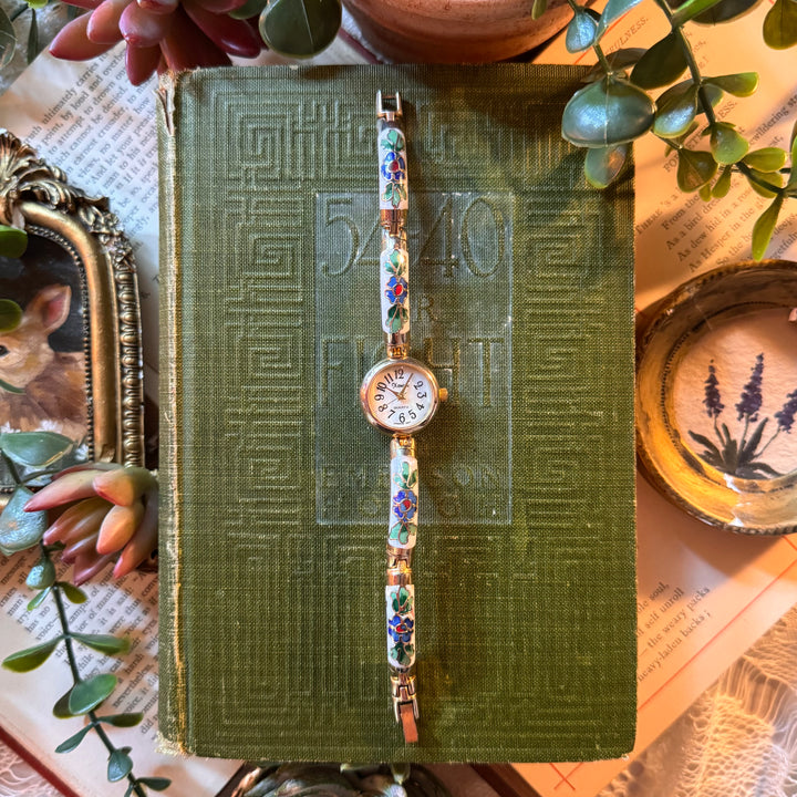 Gold Cloisonné Watch