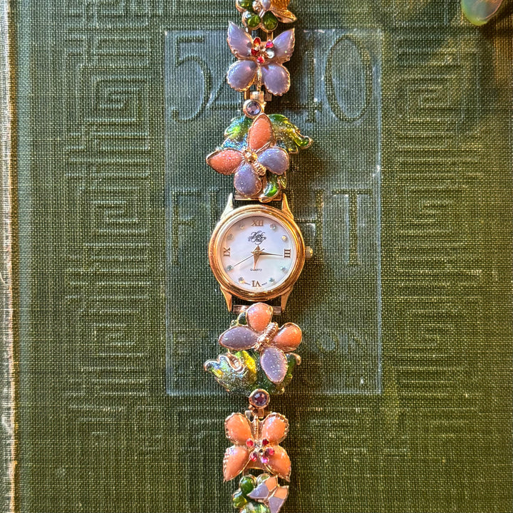 Extremely Rare Gold Kirks Folly Butterfly Charm Watch