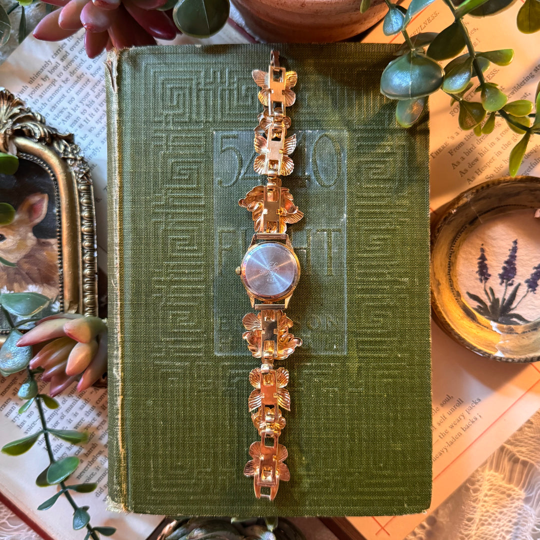 Extremely Rare Gold Kirks Folly Butterfly Charm Watch