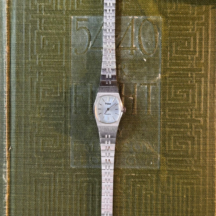 Silver Watch with Baby Blue Face