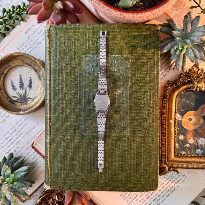 Silver Watch with Baby Blue Face