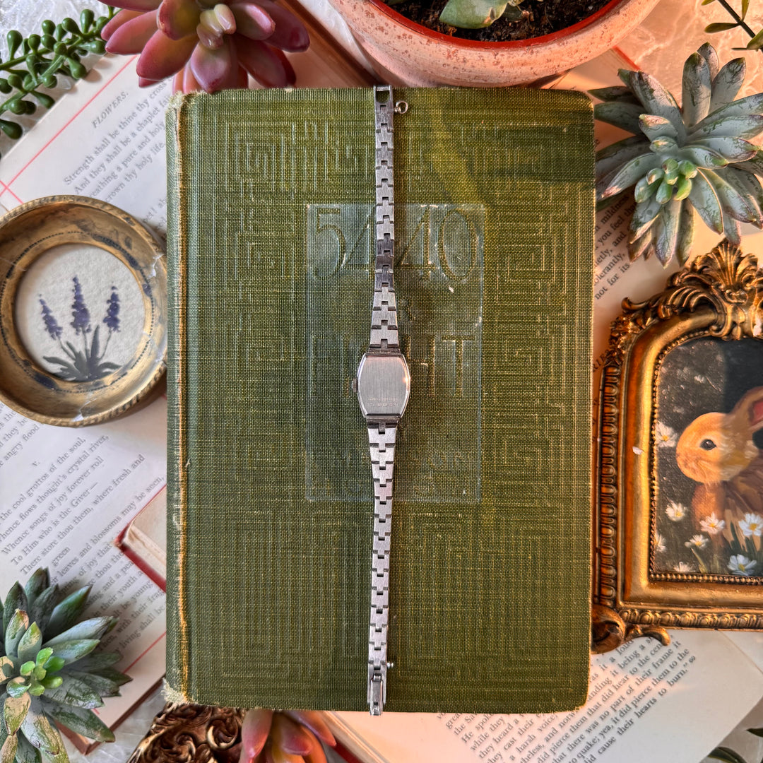 Silver Watch with Gray Face