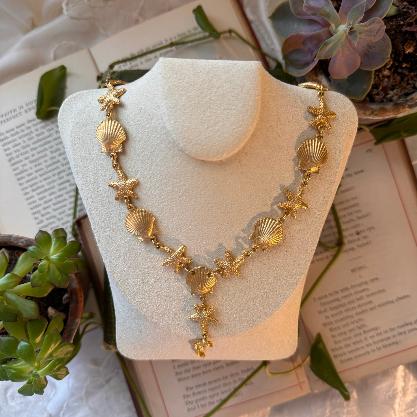 Gold Sea Life Theme Necklace