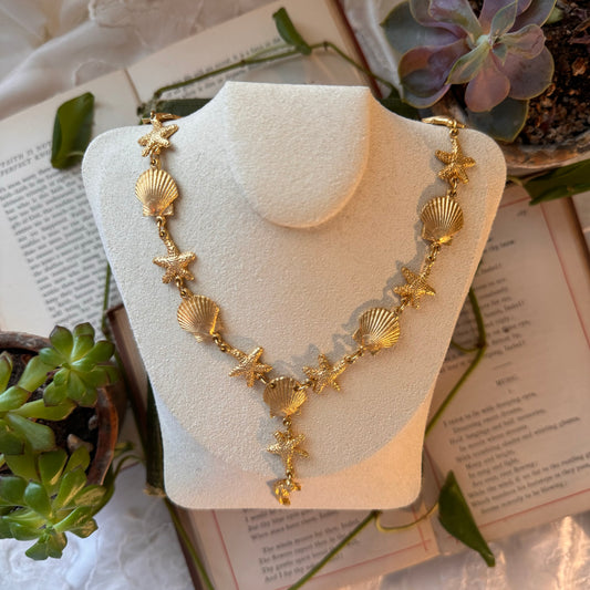 Gold Sea Life Theme Necklace