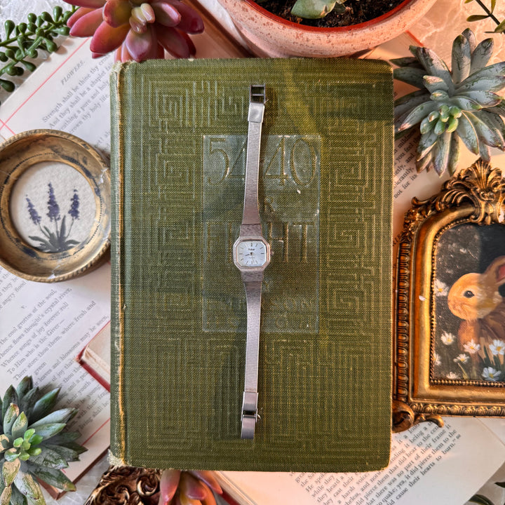 Silver Watch With Baby Blue Face