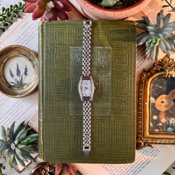 Silver Watch with Rhinestones