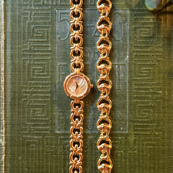 Gold Sea Theme Watch & Bracelet