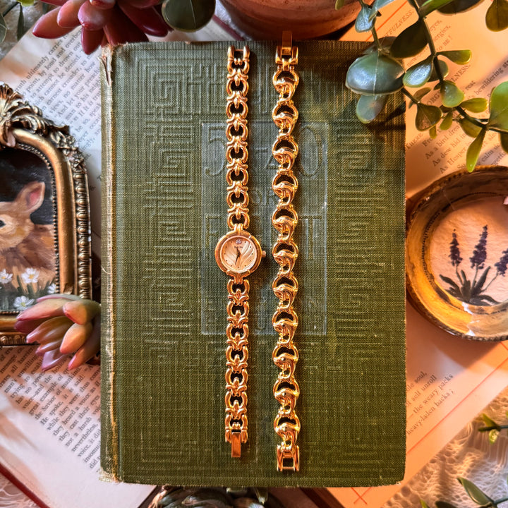Gold Sea Theme Watch & Bracelet