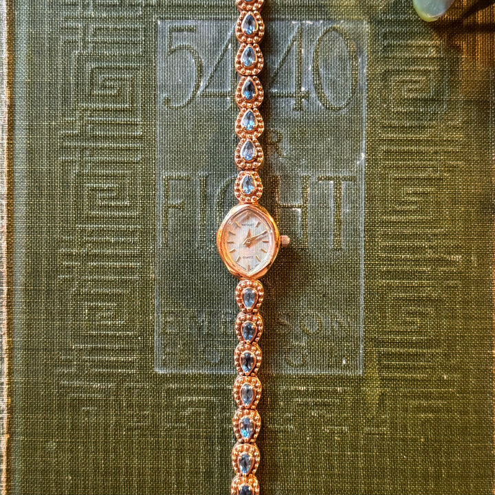 Extremely Rare Gold Nicolet Watch with Genuine Gemstones