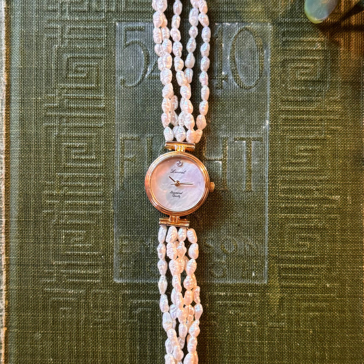 Gold Rice Bead Pearl Watch