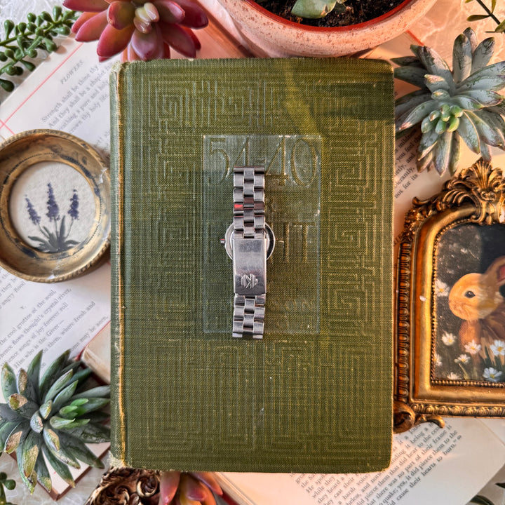 Silver Watch with Navy Face