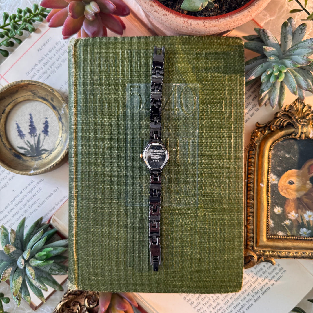 Two Tone Heart Watch with Rhinestones