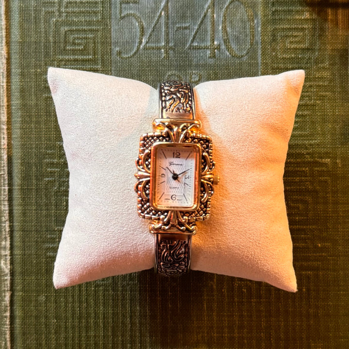 Gold Ornate Cuff Watch