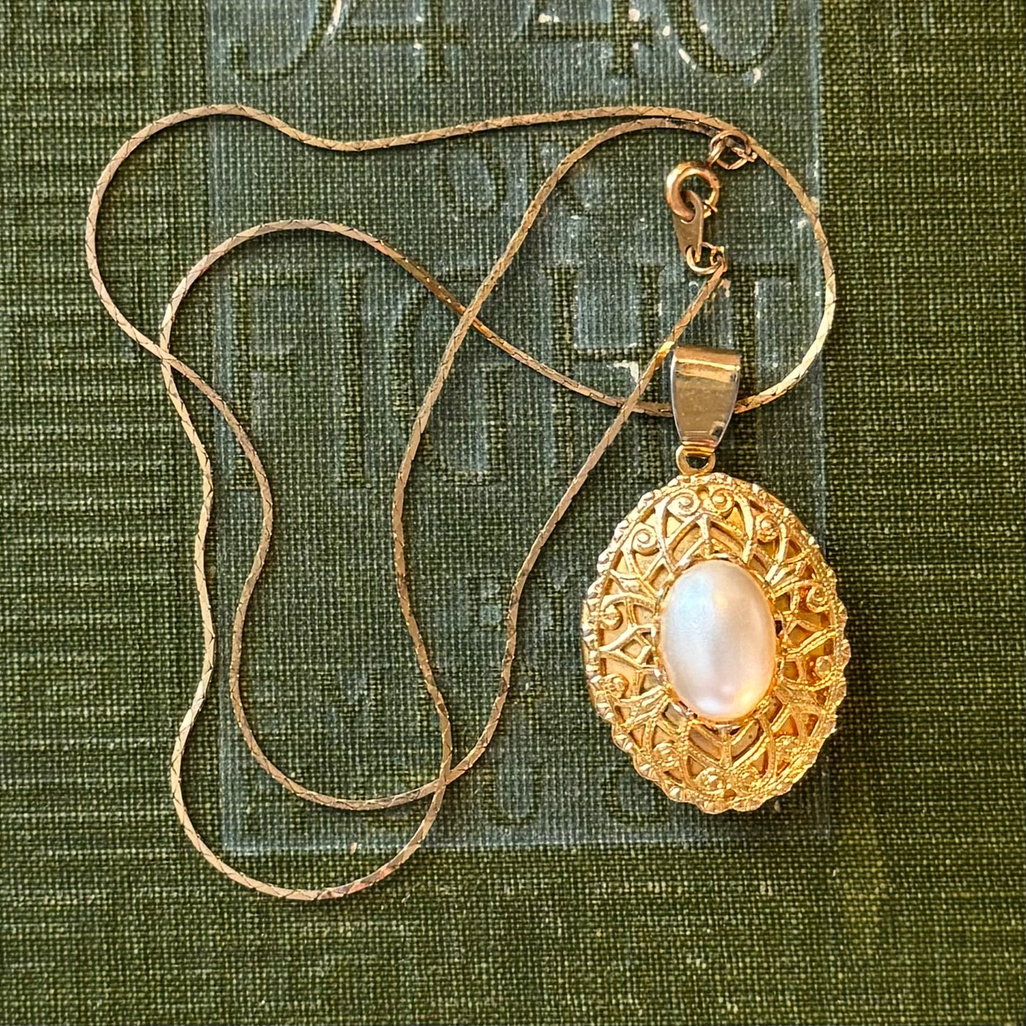 Gold Pearl Locket