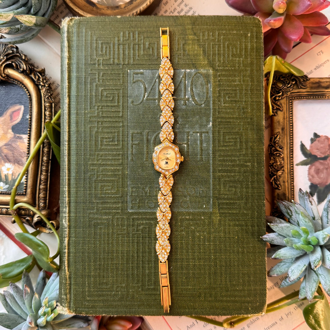 Gold Watch withes Rhinestones