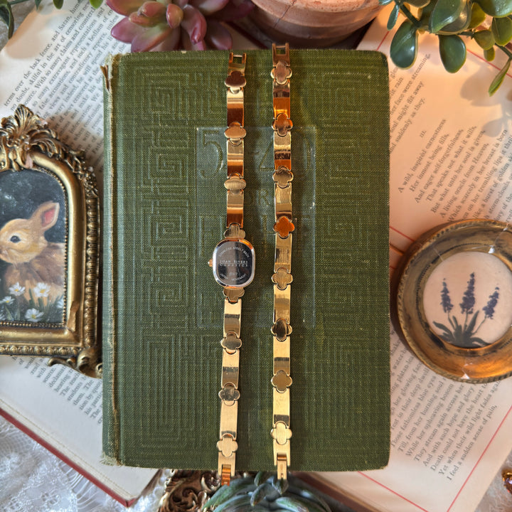 Rare Gold Joan Rivers Flower Rhinestones Watch