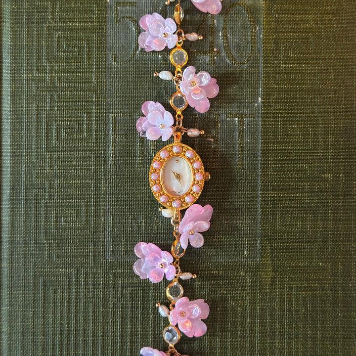 Handmade Gold Floral Charm Watch