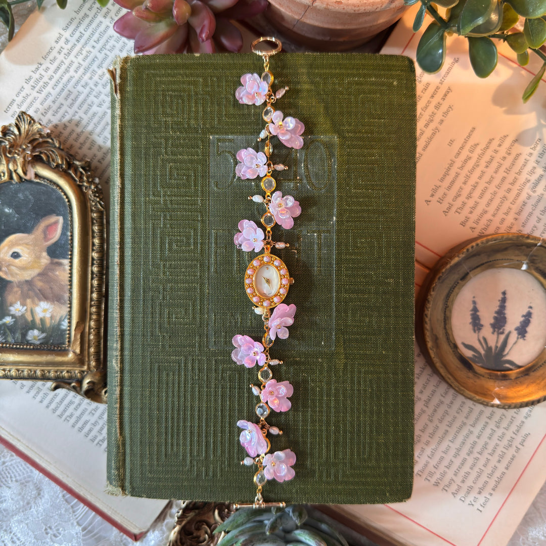 Handmade Gold Floral Charm Watch