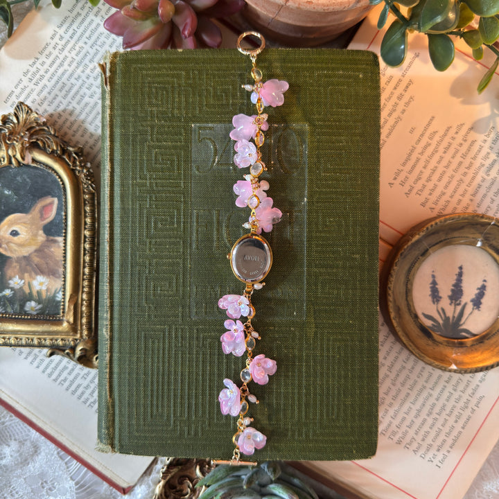 Handmade Gold Floral Charm Watch