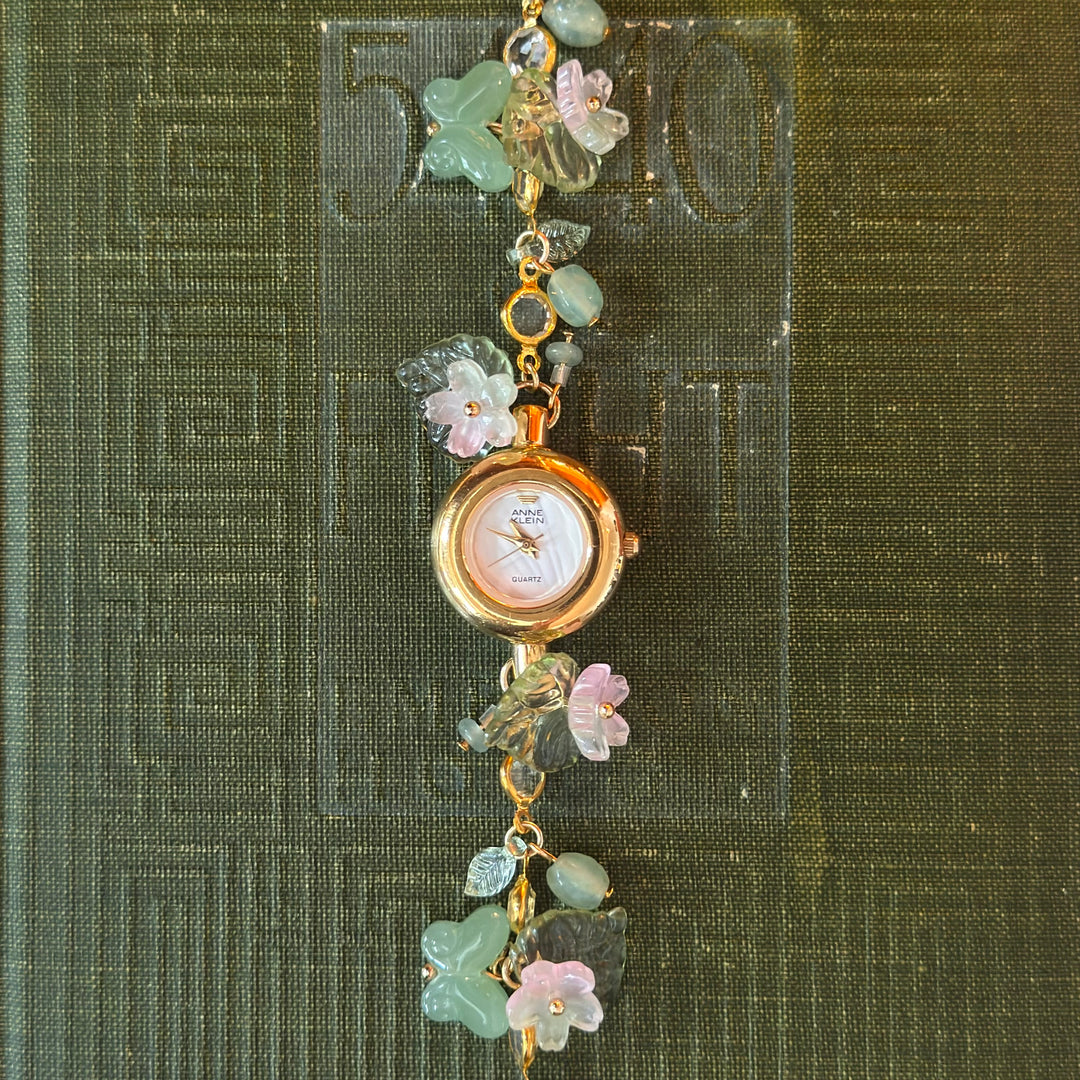 Handmade Gold Floral & Butterfly Watch
