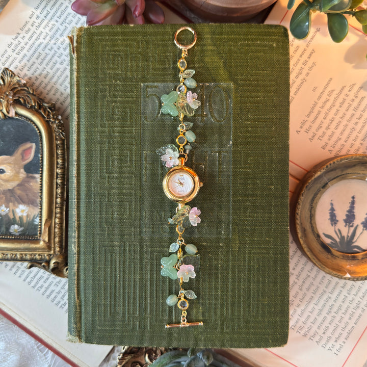 Handmade Gold Floral & Butterfly Watch