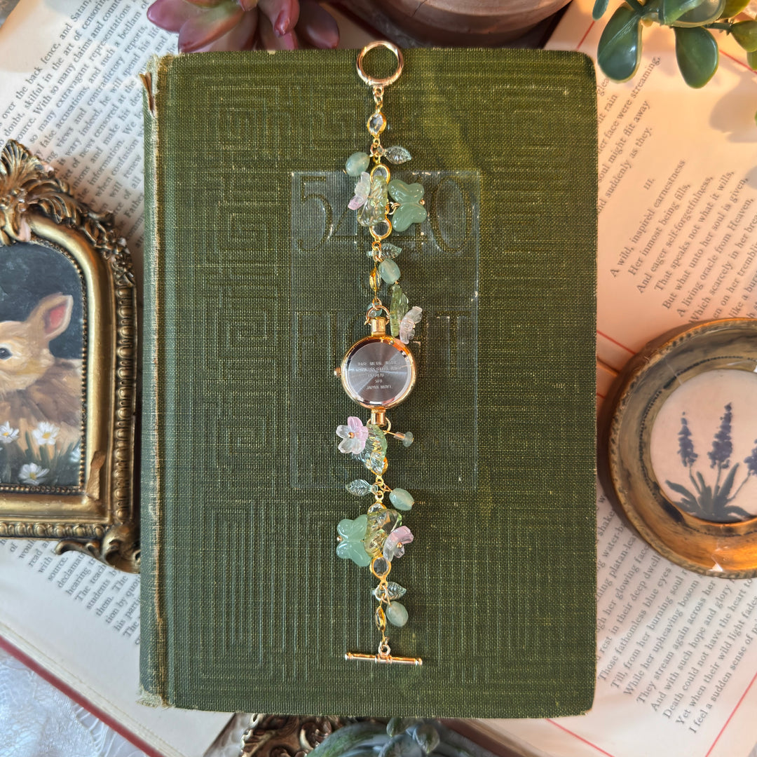 Handmade Gold Floral & Butterfly Watch
