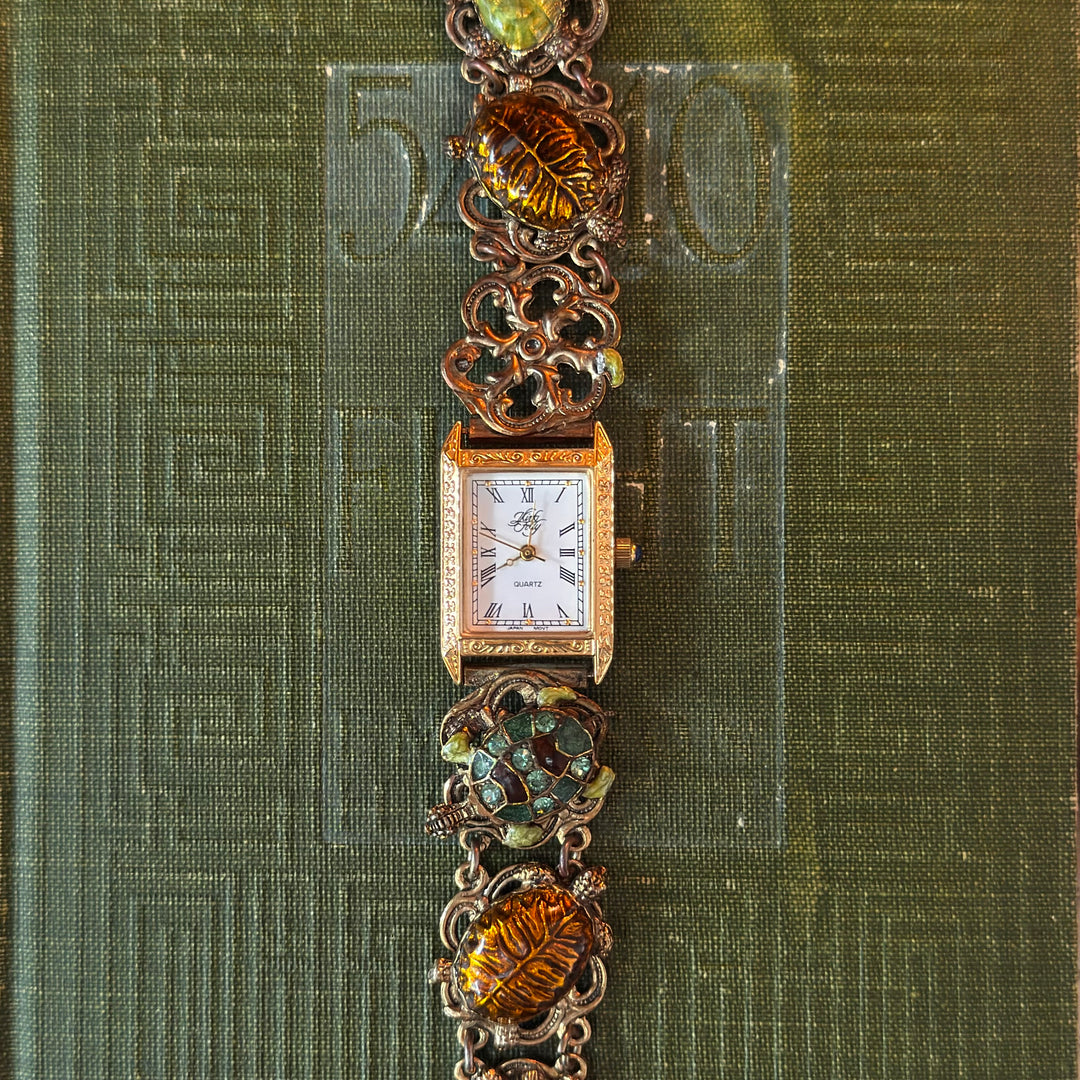 Gold Kirks Folly Turtle Charm Watch