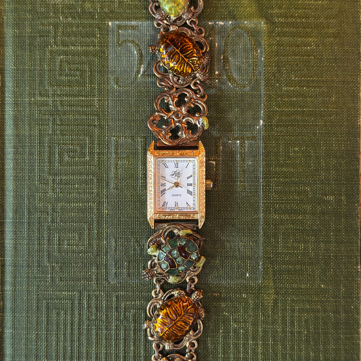 Gold Kirks Folly Turtle Charm Watch