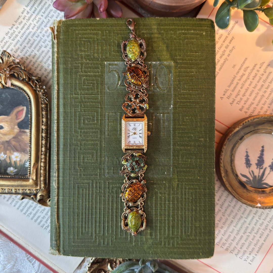 Gold Kirks Folly Turtle Charm Watch