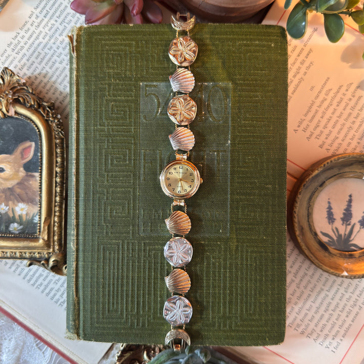 Two Tone Clam & Sand Dollar Charm Watch