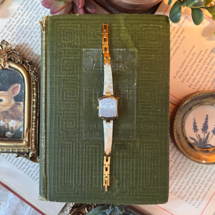 Gold Watch with Mother of Pearl like Band