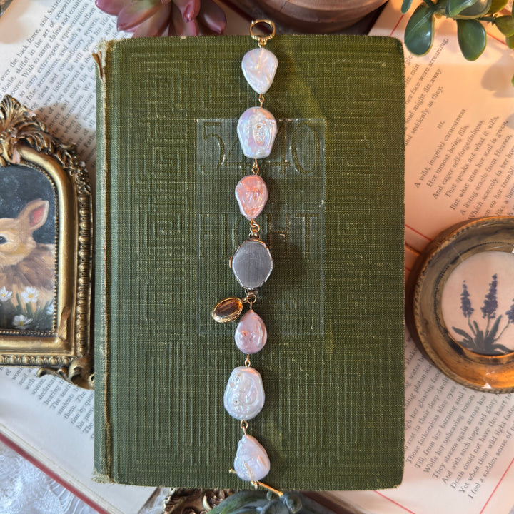 Handmade 10K RGP Watch with Genuine Pearls & Locket