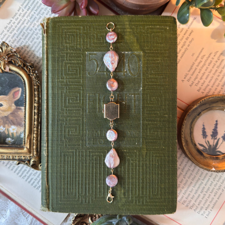 Handmade 10K Gold Filled Watch with Genuine Pearls