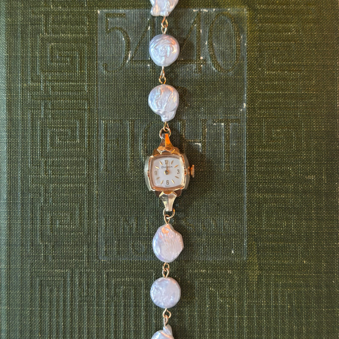 Handmade 10K RGP Watch with Genuine Pearls