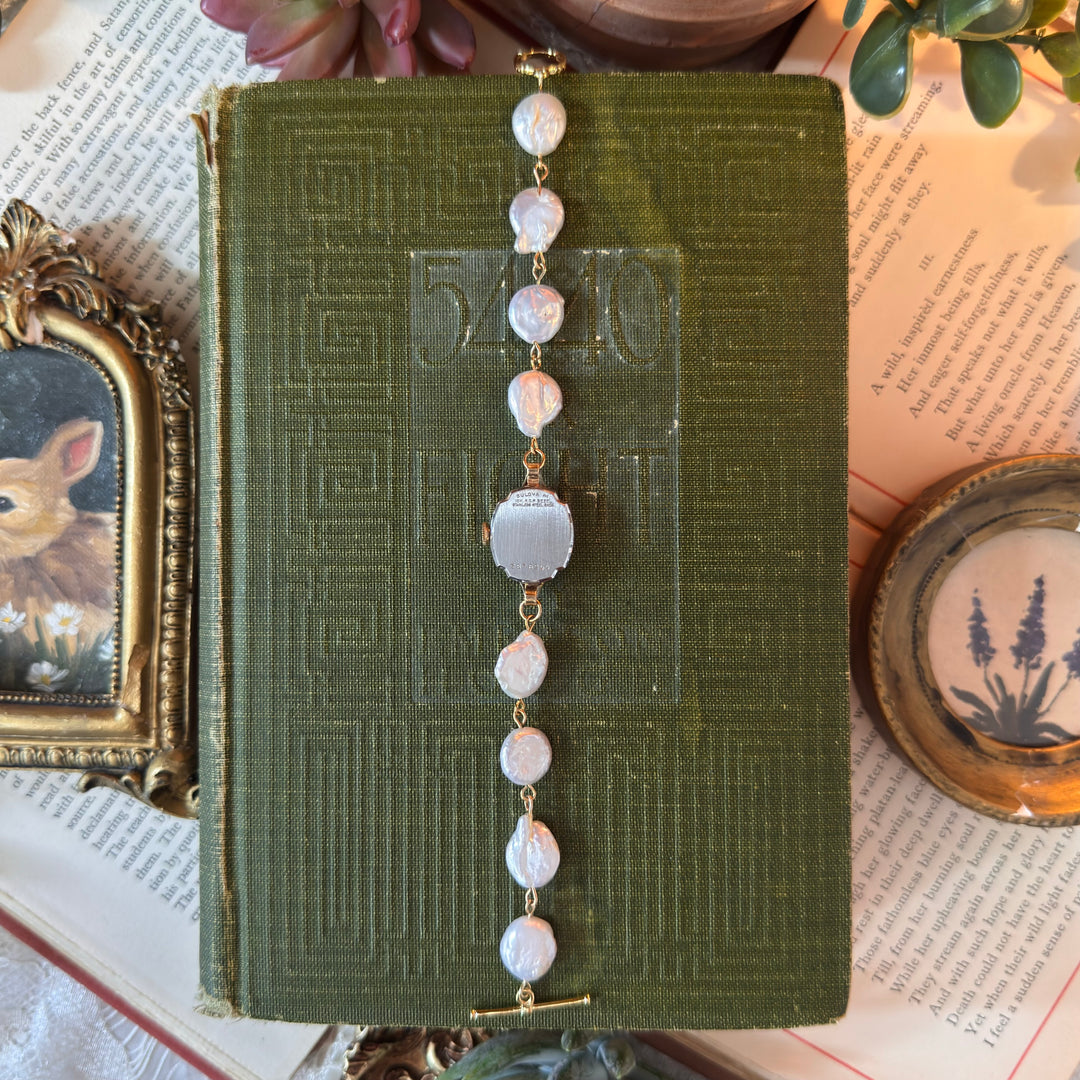 Handmade 10K RGP Watch with Genuine Pearls