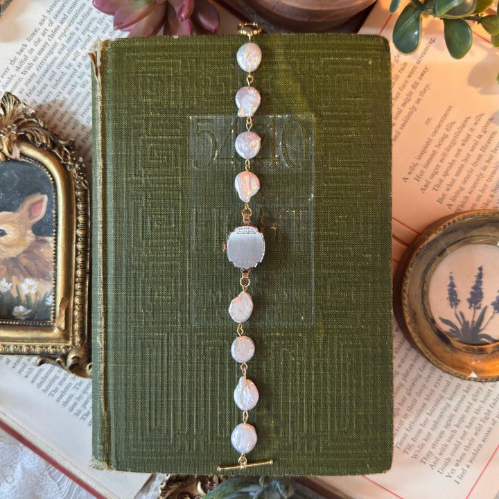 Handmade 10K RGP Watch with Genuine Pearls
