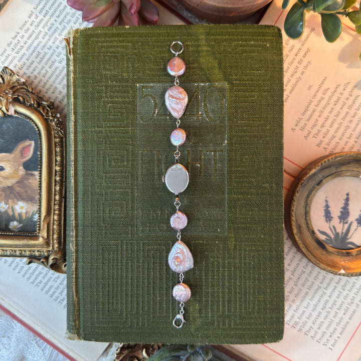 Handmade Silver 10K RGP Watch with Genuine Pearls