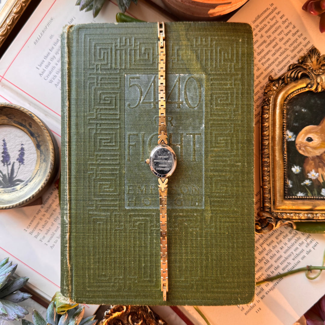 Two Tone Watch with Genuine Gemstones