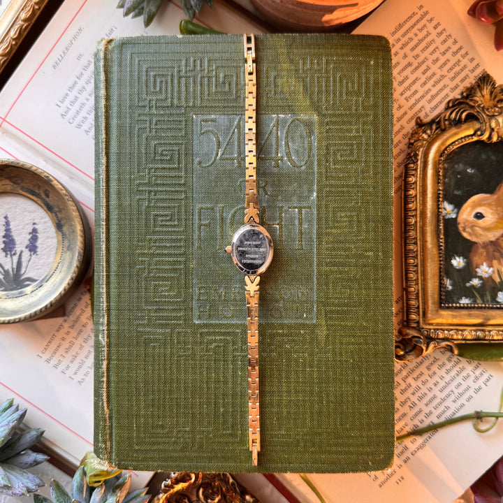 Two Tone Watch with Genuine Gemstones