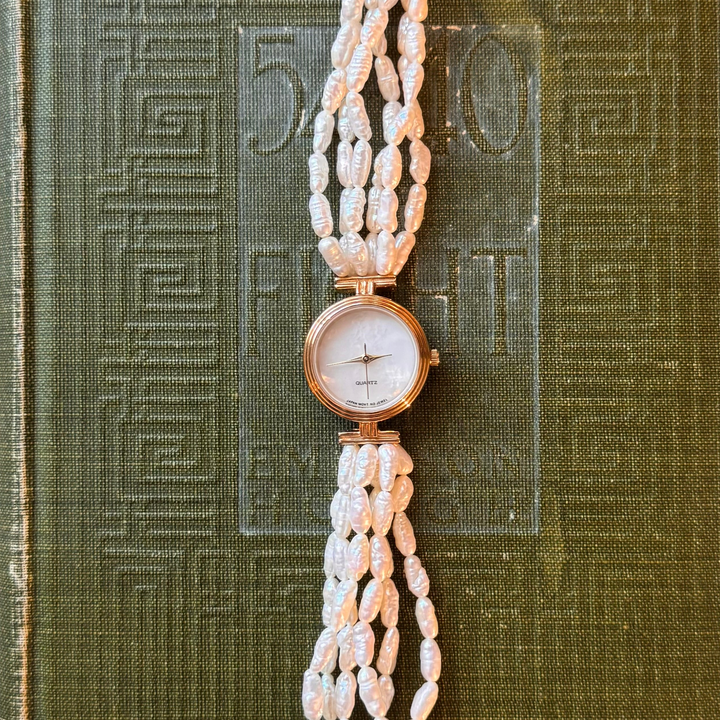 Gold Rice Bead Pearl Watch