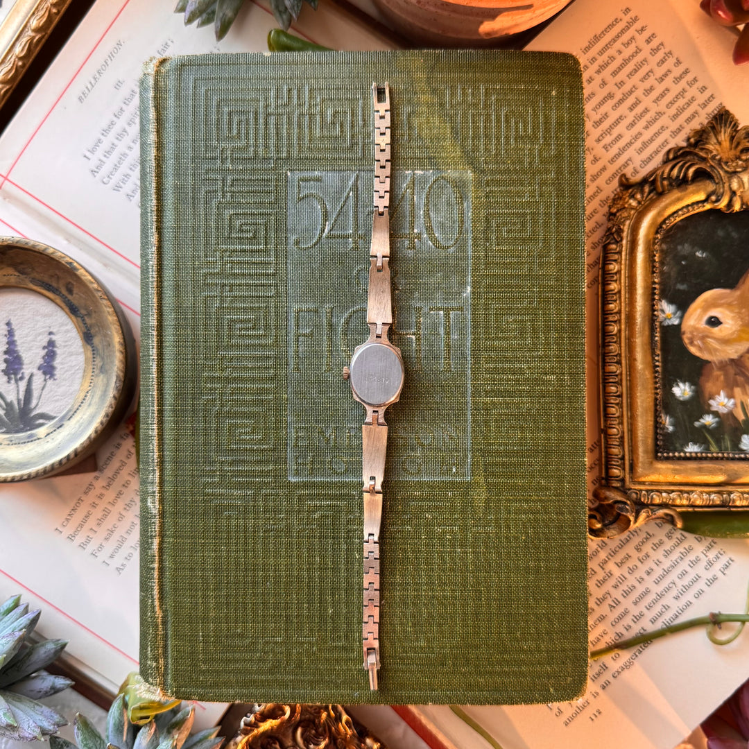 Gold Flower Enamel Watch