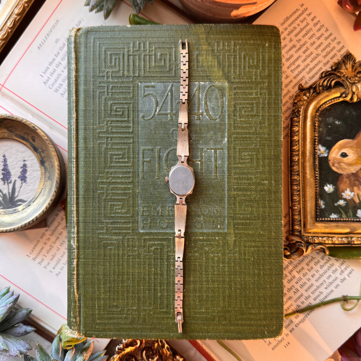 Gold Flower Enamel Watch