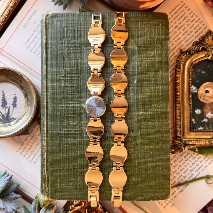 Gold Cameo Watch with Matching Bracelet