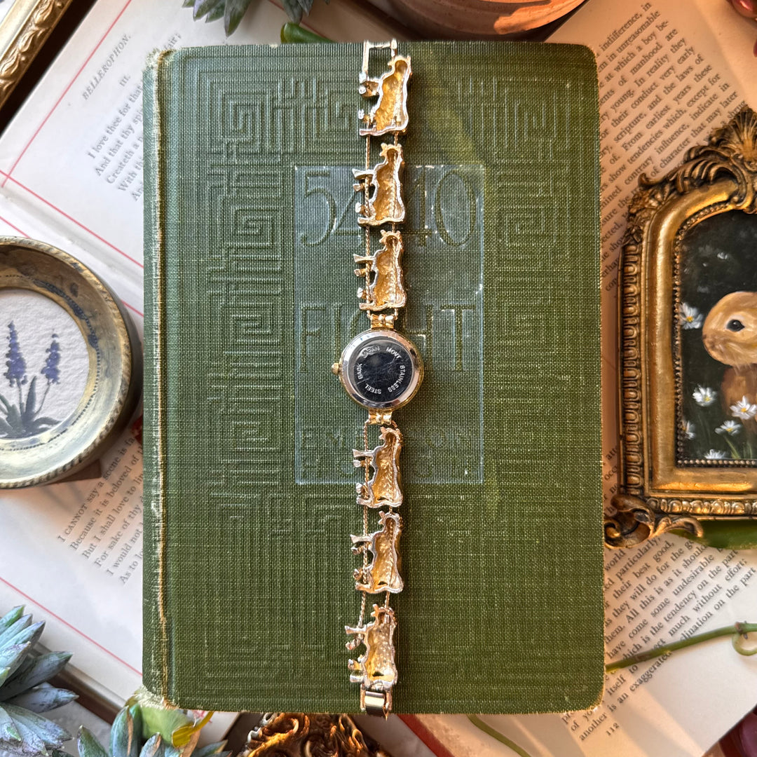 Repurposed Gold Cow Charm Watch