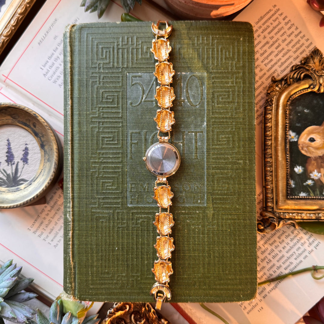 Repurposed Gold Lady Bug Watch