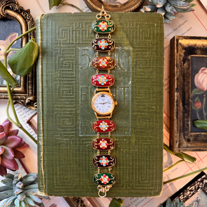 Repurposed Gold Enamel Watch