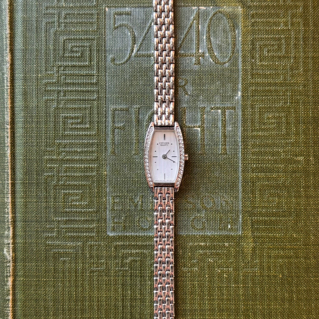 Silver Watch with Rhinestones