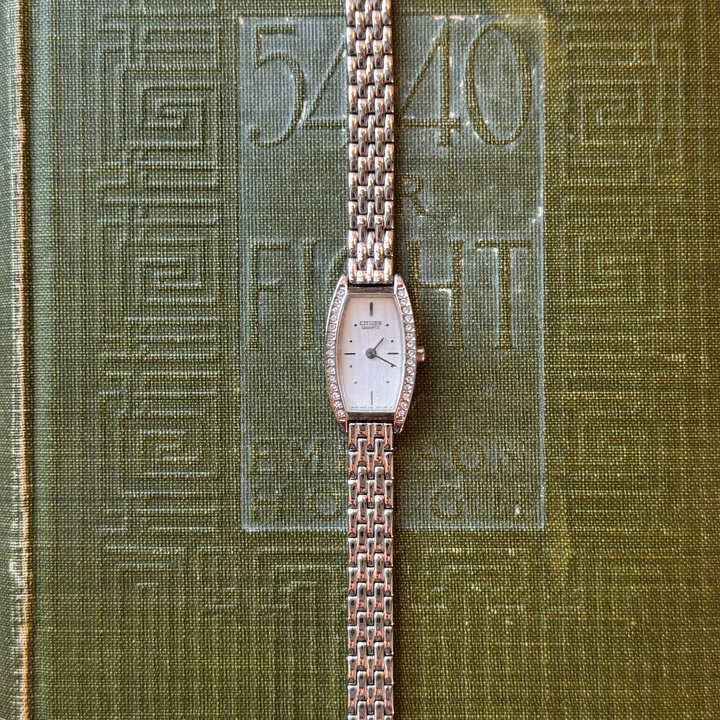 Silver Watch with Rhinestones