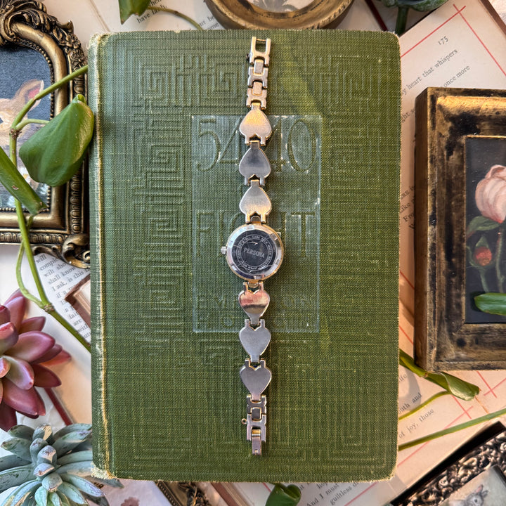 Gold Heart Cloisonné Watch