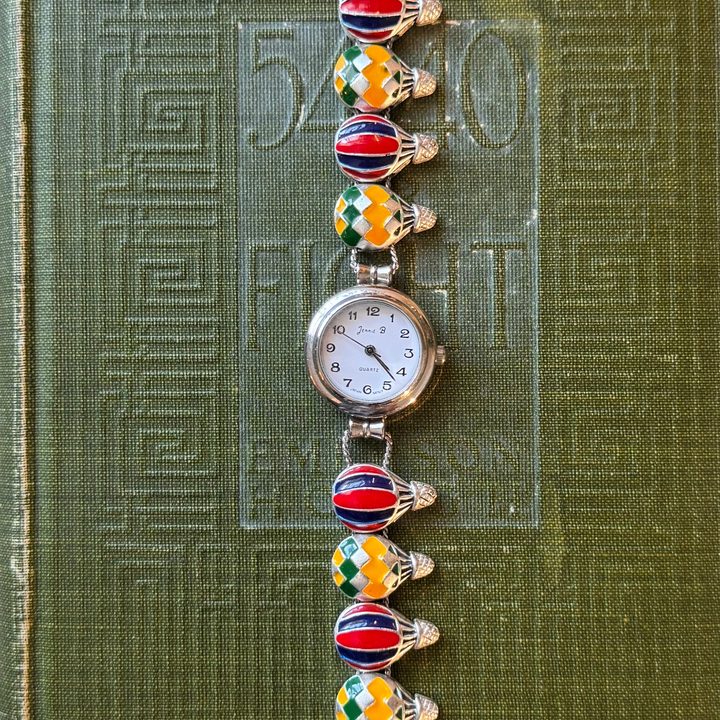 Repurposed Silver Air Balloon Charm Watch